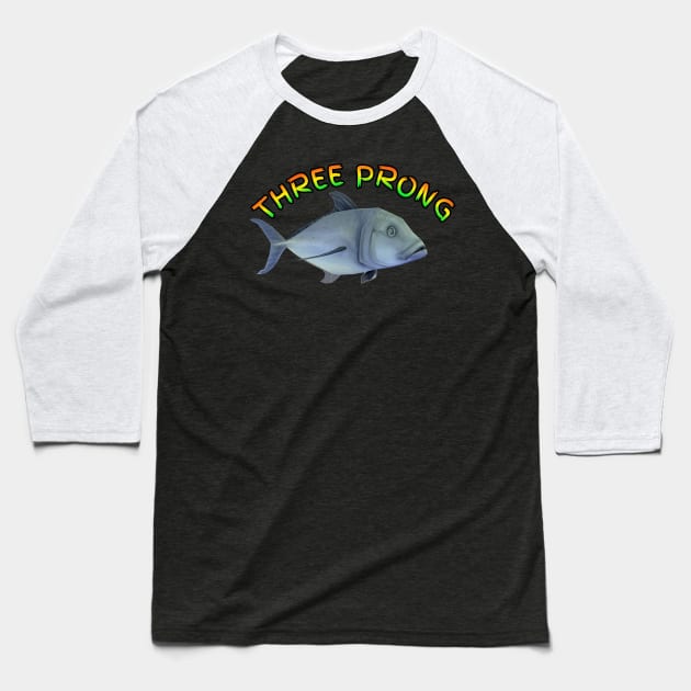 Three prong spearfishing Hawaii Baseball T-Shirt by Coreoceanart